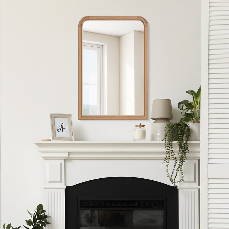 Bathroom/Vanity Wall Mirror with Wood Frame, 36" x 24", Deep Honey