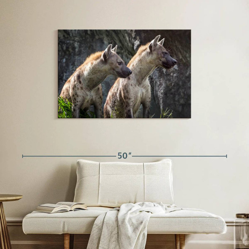 Hyenas On Alert, 26" H x 39" W