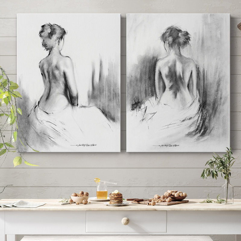 «Soft Silhouette I», ensemble de 2 reproductions d'art, H 32 po x l 48 po, Toile tendue, Sans cadre