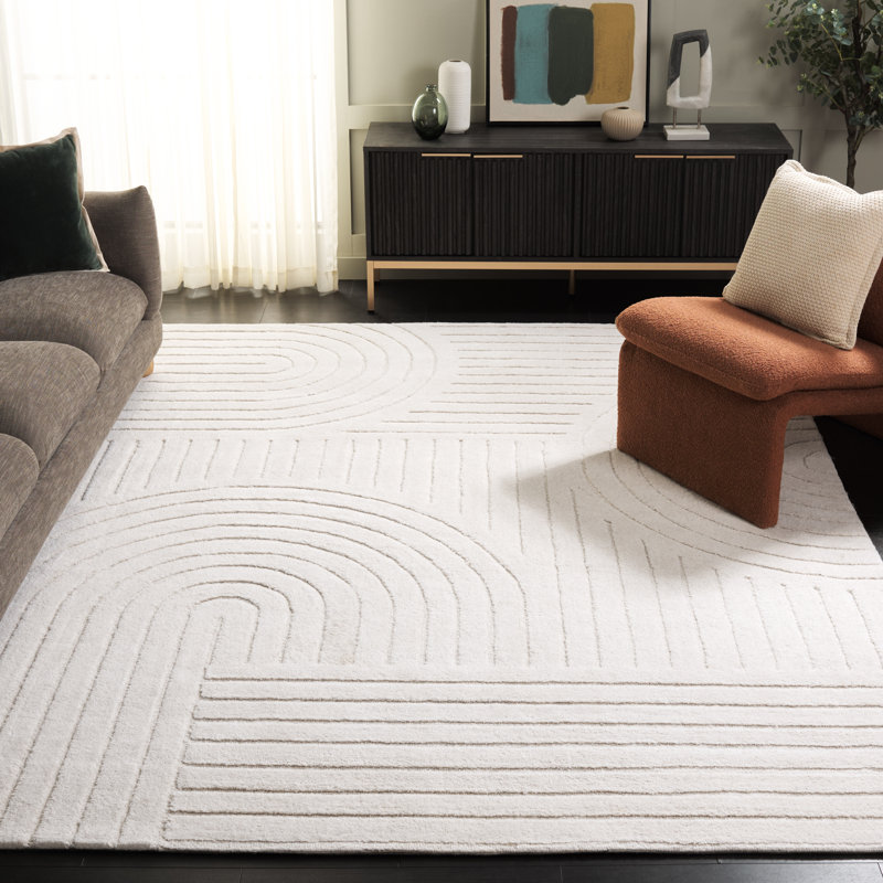 Rambrij Hand Tufted Wool & Cotton Abstract Rug, Rectangle 8' x 10'