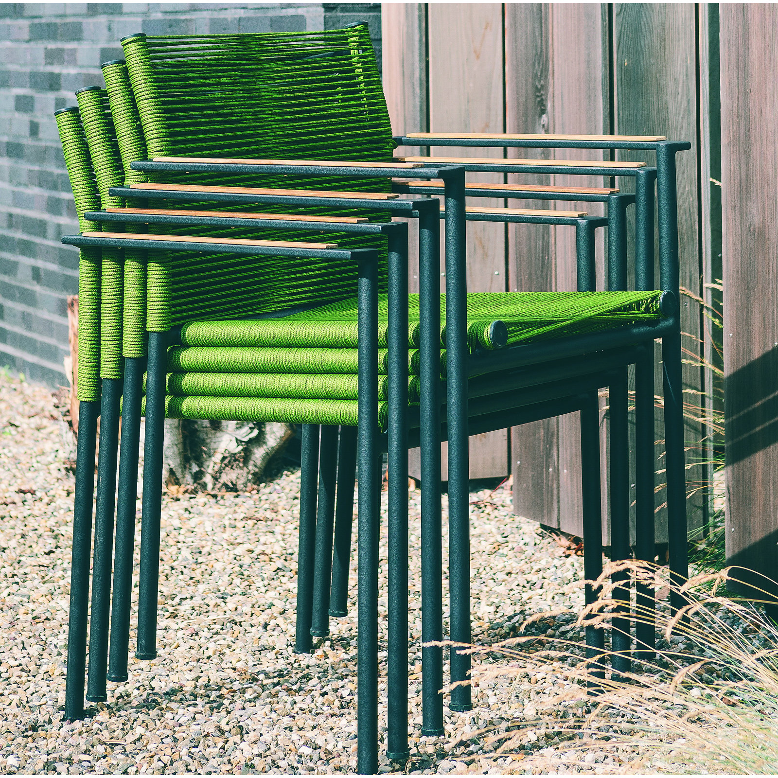 Raleigh Stackable Patio Armchair, Olive