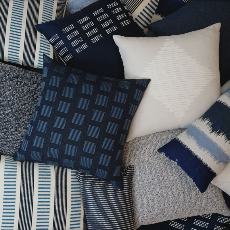 Linus Indoor/Outdoor Pillow Cover & Insert, Charcoal, Rectangle 12"H x 24"W