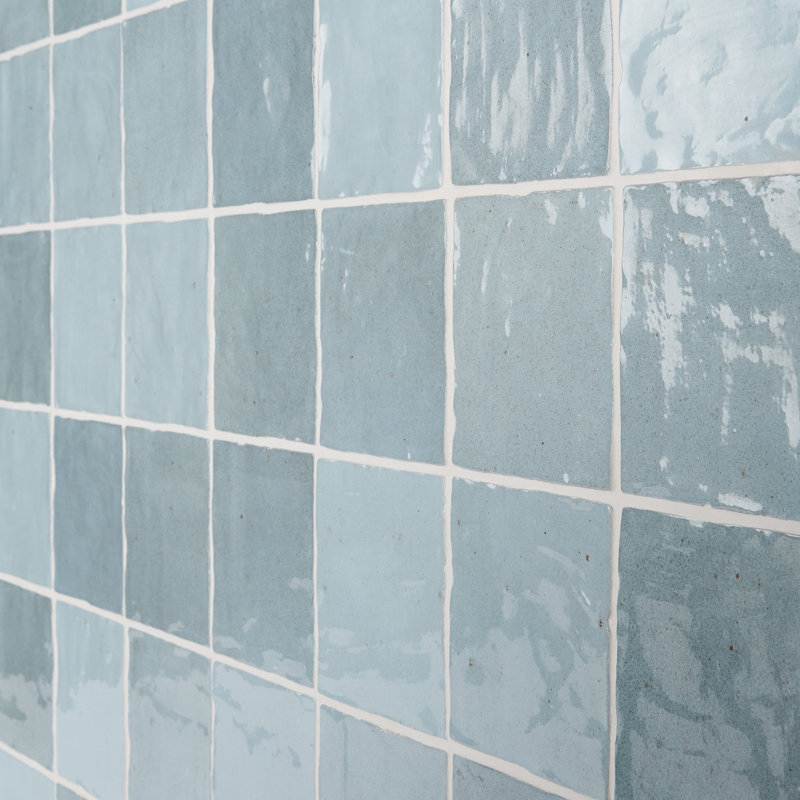 Carrelage mural en céramique émaillée Bond Tile Karma 4" x 4" (6,45 pi²/boîte), Bleu