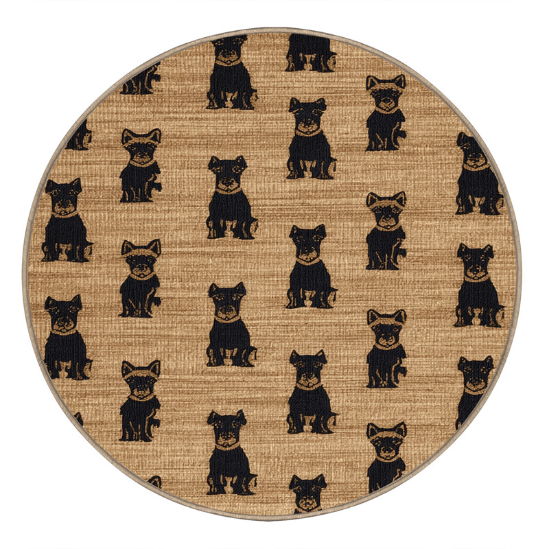  Tapis lavable Norfolk Terrier, Rond 3 pi