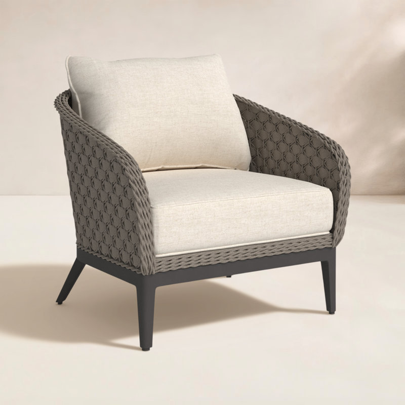 Chaise de patio avec coussins Sunbrella Aberdeen, Sunbrella® Echo Ash