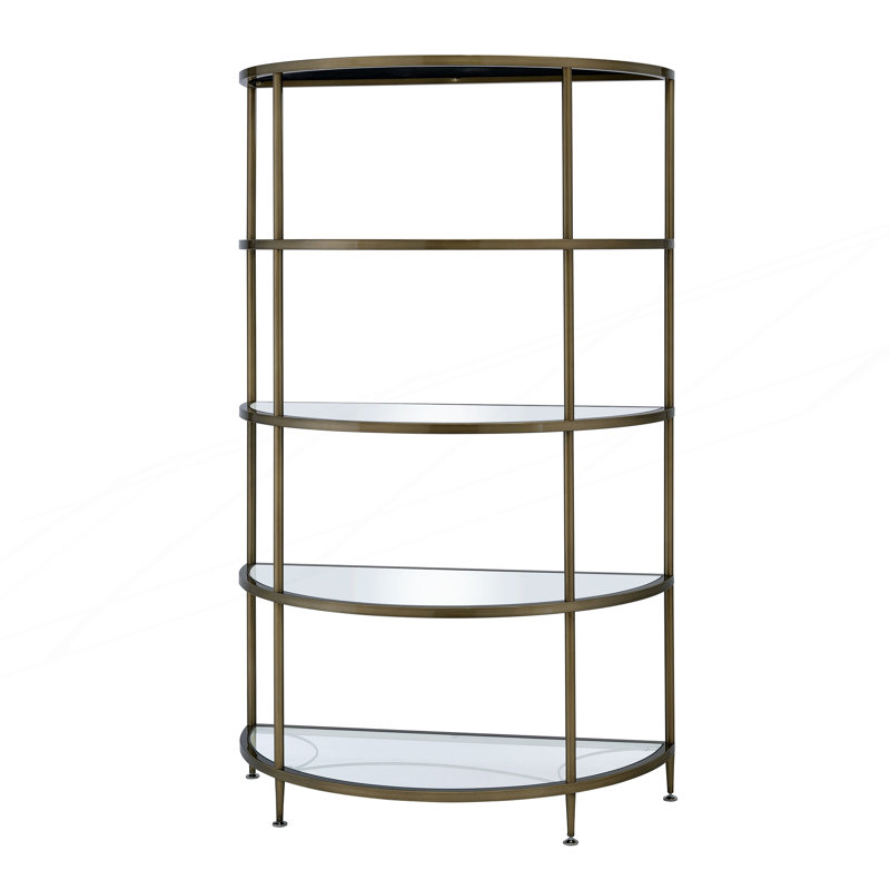 Étagères en miroir à 4 niveaux avec structure en métal et demi-cercle