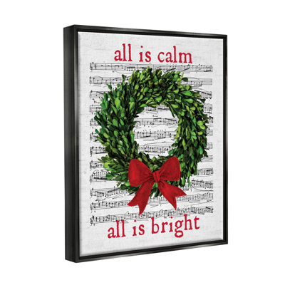 All All Calm Christmas Song par Lettered And Lined - Impression sur bois