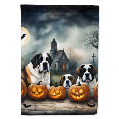 Drapeau de maison d'Halloween en polyester à double face H 40 po x l 28 po