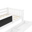 Lit plateforme simple avec tableau noir, lit plateforme en bois massif avec tiroirs de rangement et tablettes-196136765