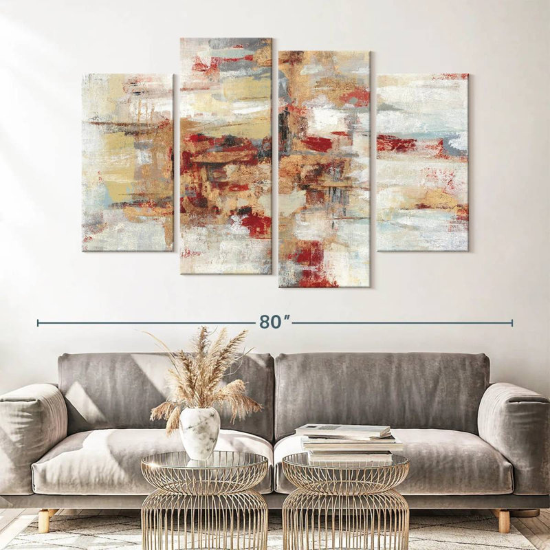«Old Bridge Reminiscence», reproduction sur toile 4 pièces, H 42 po x l 68 po x P 1 po