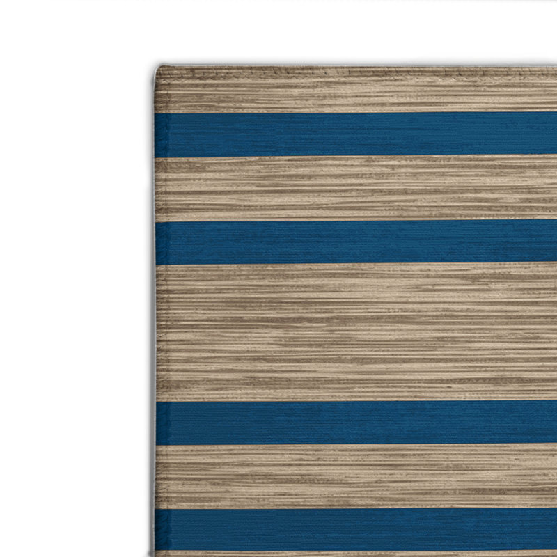 Tapis intérieur / extérieur gris HorizontalStripes, Rectangulaire 8 pi x 10 pi