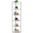 70.87" Tall 6-Tier  White Corner Bookshelf Storage Shelf For Living Room & Office