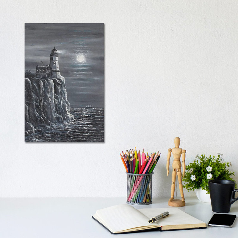 Split Rock Lighthouse by Jim Williams - Wrapped Canvas Painting, 30.48cm H x 20.32cm W x 1.91cm D