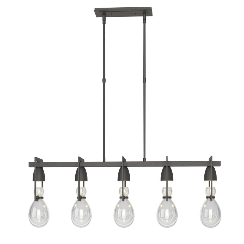 Apothecary 5 - Light Kitchen Island Linear Pendant, Dark Smoke
