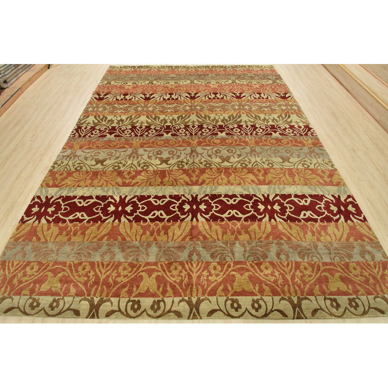 One-of-a-Kind 9' X 12' New Age Wool Area Rug in Multicolor