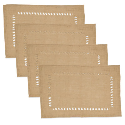 Marianna Collection Jute No Pattern Rectangle Placemat