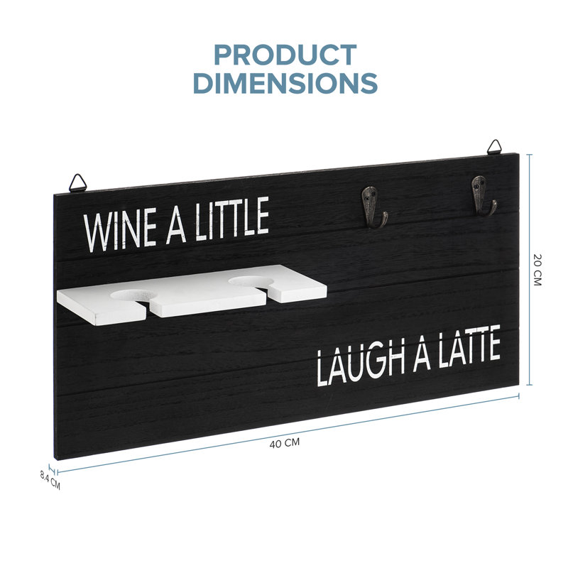 Wall Mounted Wine Glass Rack in Black