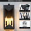 Lanterne murale d'extérieur 15,35 "à 2 lumières noire avec verre transparent