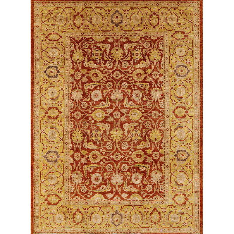 Tapis oriental jaune / orange Naper, Rectangle 2 pi x 3 pi