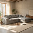 Canapé d'angle moderne gris foncé de 234 cm avec méridienne
