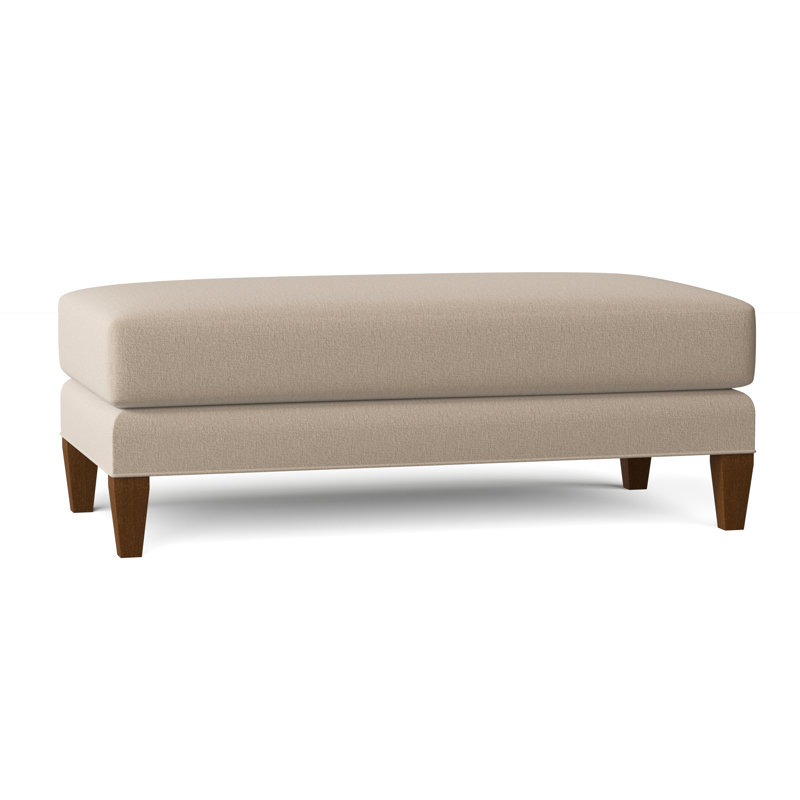 Celeste 48" Upholstered Cocktail Ottoman, Havana Finish, Eggshell Crypton Performance; 0884-93