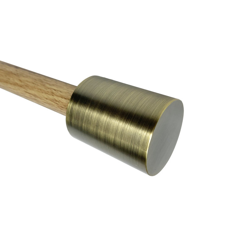 Tringle à rideaux simple 1 po Edja, 32" - 86", Chêne laiton