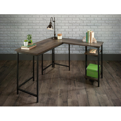 Hersh L-Shaped Metal Base Executive Desk