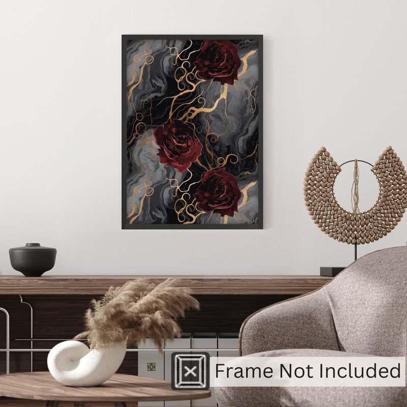«Floral Luxe Rose Symphony VII», reproduction d'art moderne sans cadre, H 30 po x l 20 po