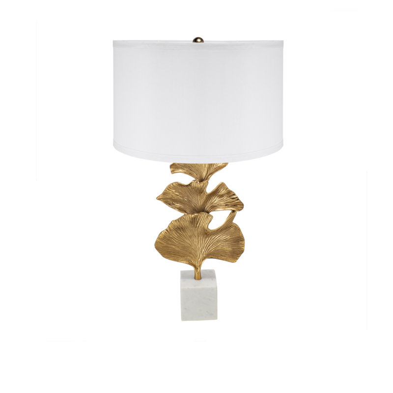 Lampe de table Golden Ginkgo Leaf (l'abat-jour nécessite un assemblage automatique)
