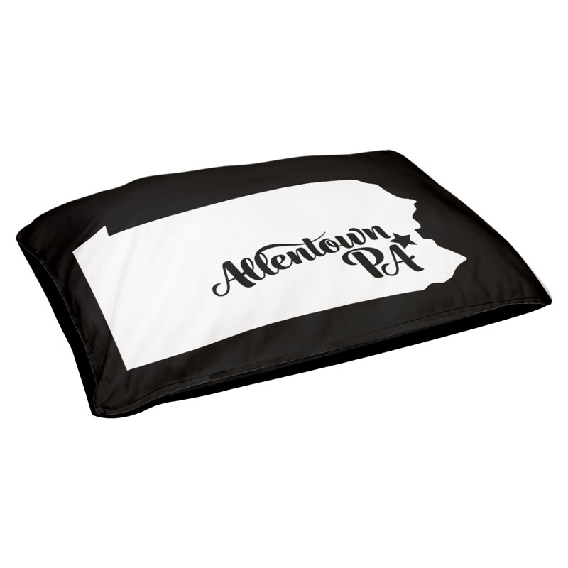 Coussin stylisé allentown de pennsylvanie, Petit (L 18 po x l 28 po), Noir