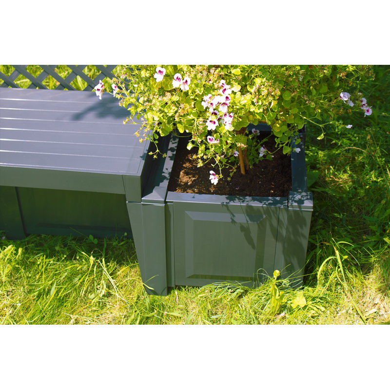Anjeza Copenhagen Plastic Planter Bench, Anthracite