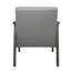 Chaise d'appoint avec revêtement gris, capitonnage à boutons, similicuir en bois massif style Mid-Century