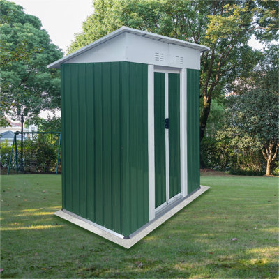 Remise de rangement extérieure 5 x 3 pieds avec cadre en alliage d'aluminium et porte coulissante
