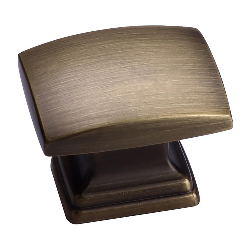 Helix Series 1 in. Modern Medium Aged Bronze Square Cabinet Knob (5-Pack), Medium Aged Bronze
