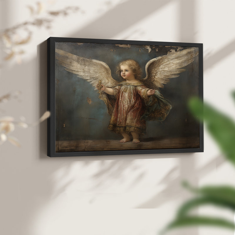 Angels From Above-XLIX - Reproduction encadrée - Restickable, H 22 po x l 28 po, Noir, noir, noir, noir