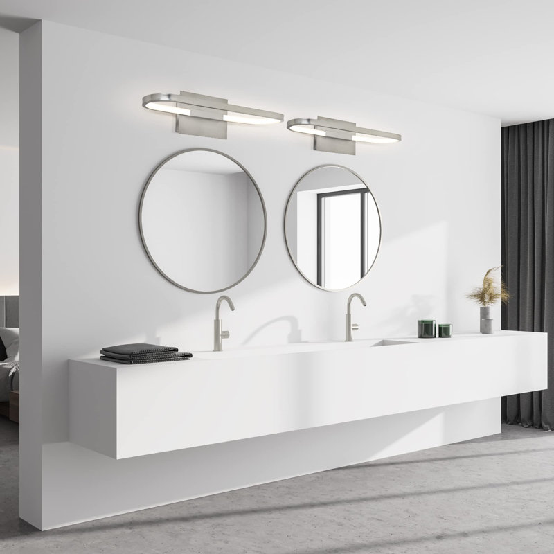 Modern Hoop Edge Lit LED Vanity Light - 20 Inch Wall Mounted Modern Bathroom Light Fixture - 10W, 3000K & ETL Listed