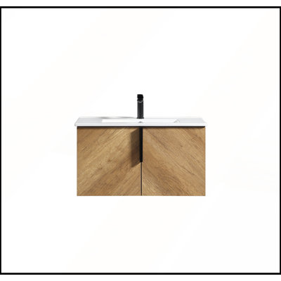 Meuble-lavabo écologique de 36 pouces avec panneau durable certifié CARB2 et finition mate, sans lavabo