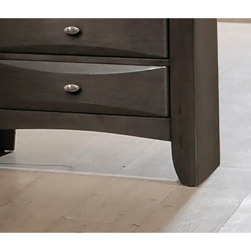 Commode de style transitionnel 1pc Poignées ovales à 5 tiroirs