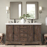 Tolliver 60'' Double Bathroom Vanity with Quartz Top