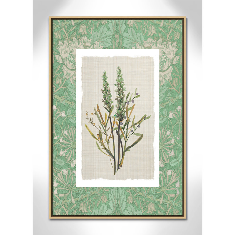 «Jade Botanical II Print» par Carol Robinson, L 25,5 po x H 37,5 po, Framed Canvas, Natural Floater