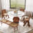 Ikerne Round Dining Table With Lazy Susan Vase-Shaped Solid Wood Pedestal-1446827007-1446827000