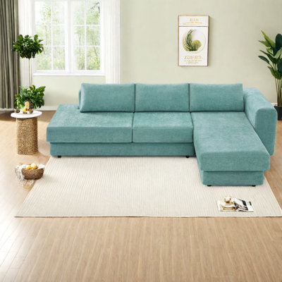 Compression Sectionals, 113 Inch Chenille Modern L Shape Home Sofa