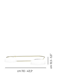 Tier Ceiling/Wall Lamp Mp White Matt Painted Brass L3295 Ul