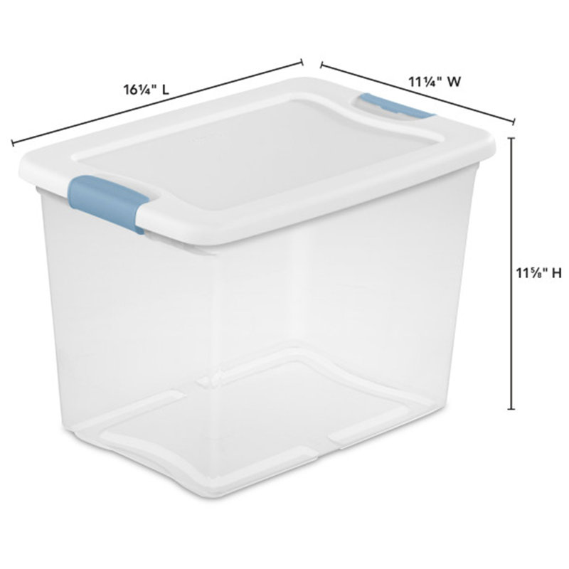 Sterilite Plastic Clear Stackable Latching Storage Box Container