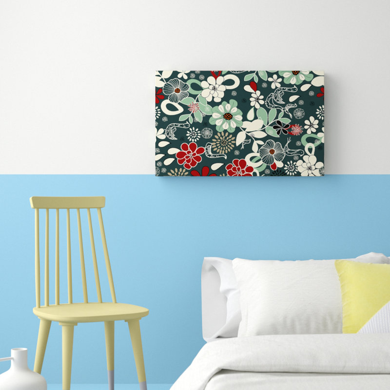Flowers In Bloom Framed Print - Print on Canvas, Wrapped Canvas, 35.6cm H x 50.8cm W x 4.4cm D