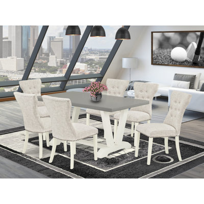 Carreras 6 - Person Acacia Solid Wood Dining Set by Lark Manor