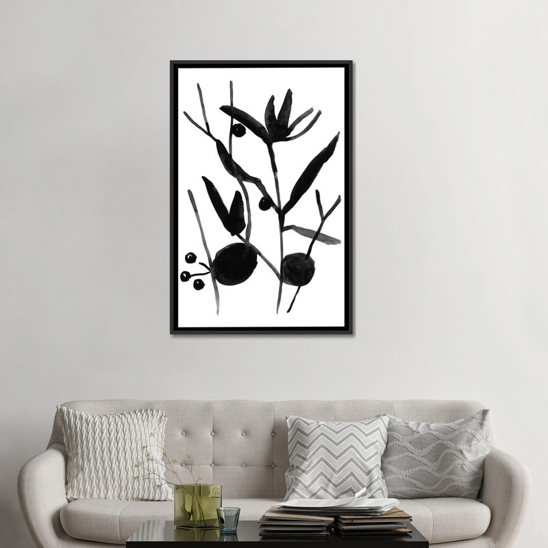«Graze II», reproduction sur toile, H 26 po x l 18 po x P 1,5 po, Toile avec cadre noir, Pas de tapis