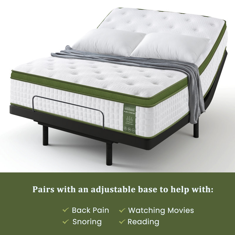 Bedstory 8-Layer Medium Firm Hybrid Mattress with Gel Memory Foam & Convoluted Support - Fiberglass-Free, CertiPUR-US/OEKO-TEX, Dual-Zone Coils