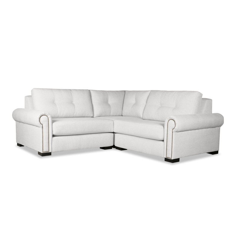 Canapé modulaire de coin symétrique en lin de 83 po Mosely, Revolution® blanc cassé