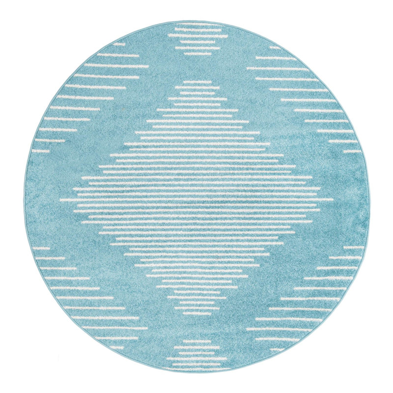 Katlain Geometric Indoor Rug, Round 3'1"